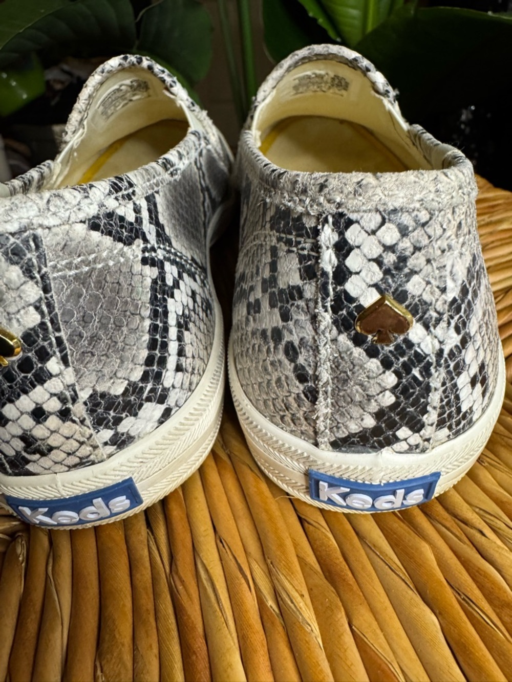 Women’s Keds Snake-Print Slip-On Flats in Gray and Black - Picture 7 of 10